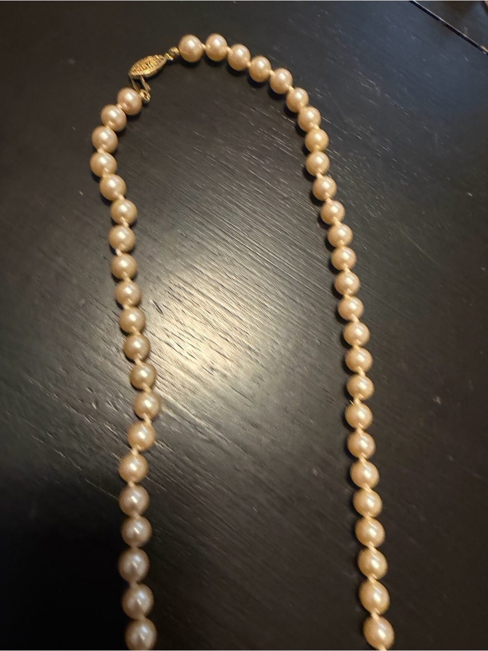 Classic Cream Pearl Necklace with Gold Clasp